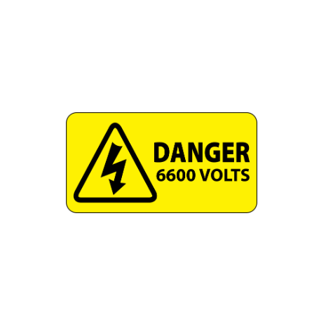 ​Danger 6600 Volts Labels 63x33mm