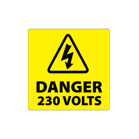 ​Danger 230 Volts Labels 50x50mm