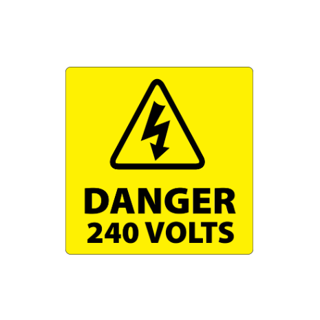 ​Danger 240 Volts Stickers 100x100mm