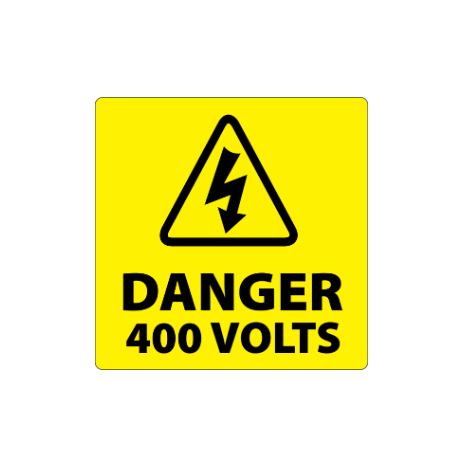 Danger 400 Volts Labels 100x100mm