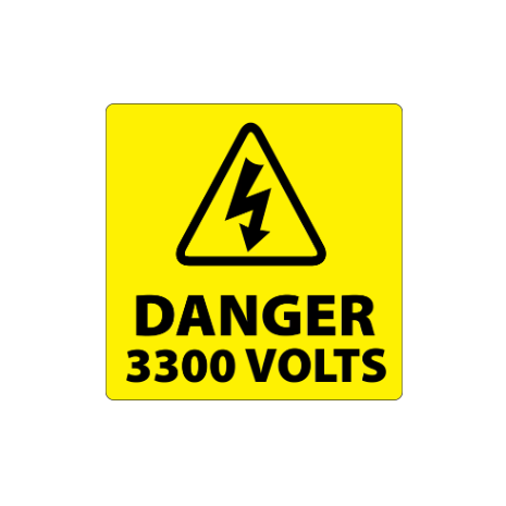 ​Danger 3300 Volts Labels 100x100mm