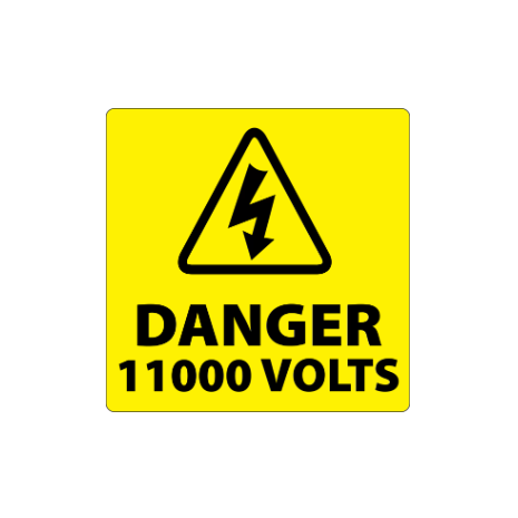 ​Danger 11000 Volts Labels 50x50mm