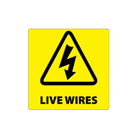​Live Wires Labels 50x50mm