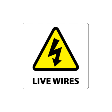 ​Live Wires Labels 50x50mm