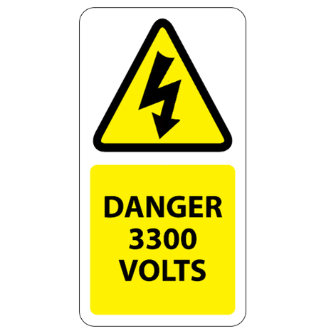 ​3300 Volts Labels 25x50mm