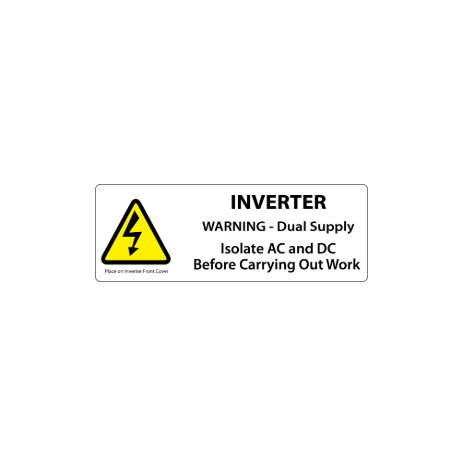​PV Inverter Dual Supply Warning Labels 132x47mm