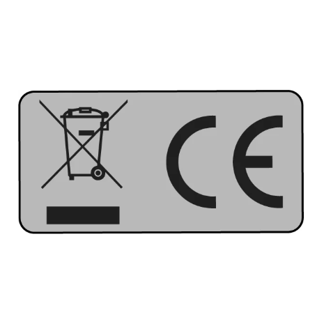 Silver WEEE & CE Labels 50x25mm