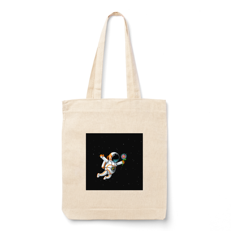 Ajooba Canvas Bag-Astronaut and Flower