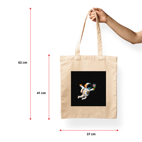 Ajooba Canvas Bag-Astronaut and Flower