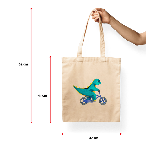 Ajooba Canvas Bag-Bicycle Dinosur