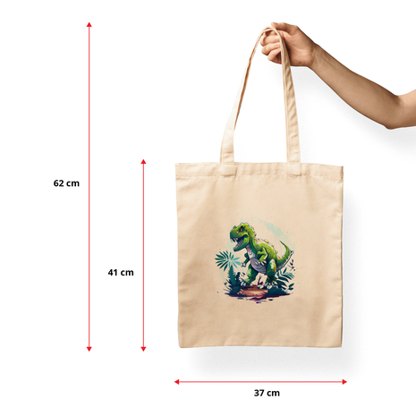 Ajooba Canvas Bag-Roaring Dinosur