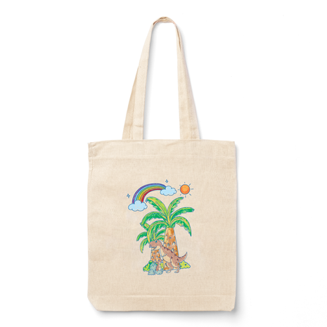 Ajooba Canvas Bag-Dinosur Painting