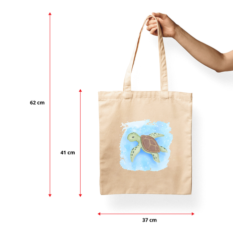 Ajooba Canvas Bag-Swimming Turtle