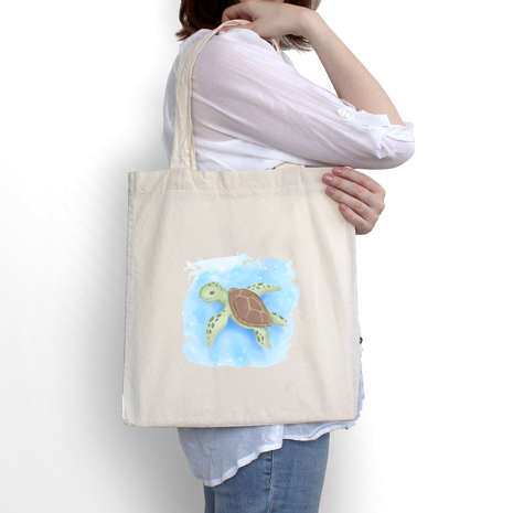 Ajooba Canvas Bag-Swimming Turtle