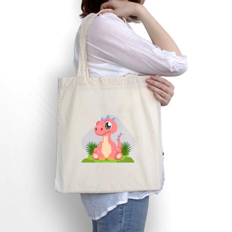 Ajooba Canvas Bag-Sitting Dino