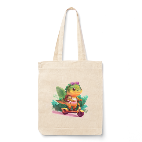 Ajooba Canvas Bag-Riding Dino
