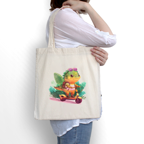Ajooba Canvas Bag-Riding Dino