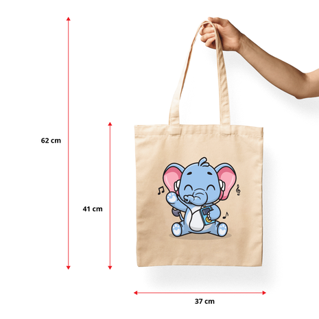 Ajooba Canvas Bag-Music Elephant