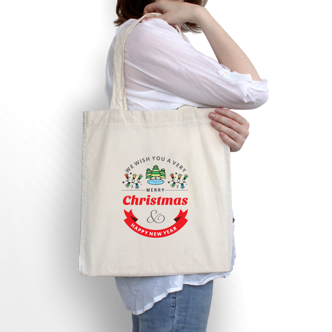 Ajooba Canvas Bag-Merry Christmas & Happy New Year