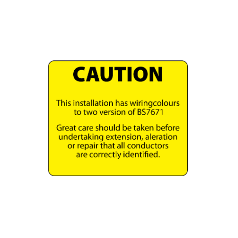​BS7671 Wiring Colours Harmonisation Labels 40x33mm