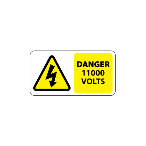 Danger 11000 Volts Labels 100x50mm