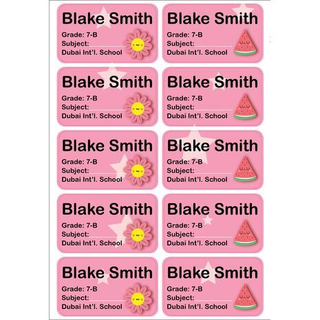 Watermelon-Pack of 40 Book Labels