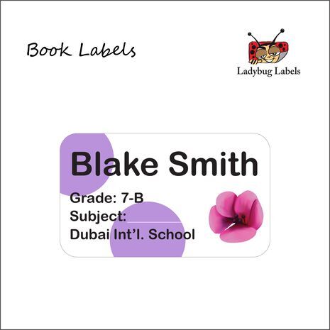 Wild Orchid Flower-Pack of 40 Book Labels