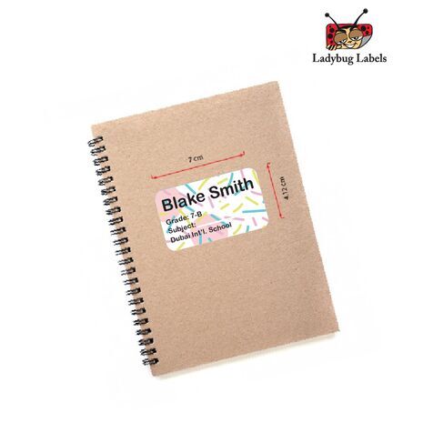 White Confetti-Pack of 40 Book Labels