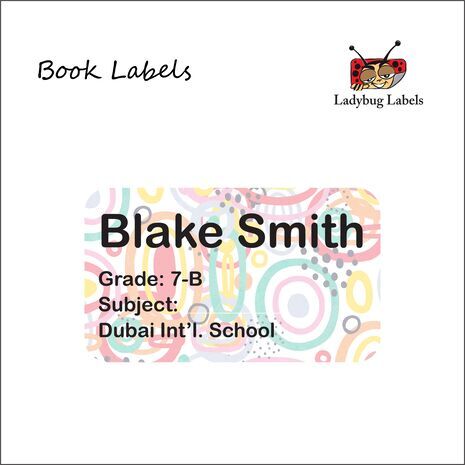 Doddle Circles-Pack of 40 Book Labels