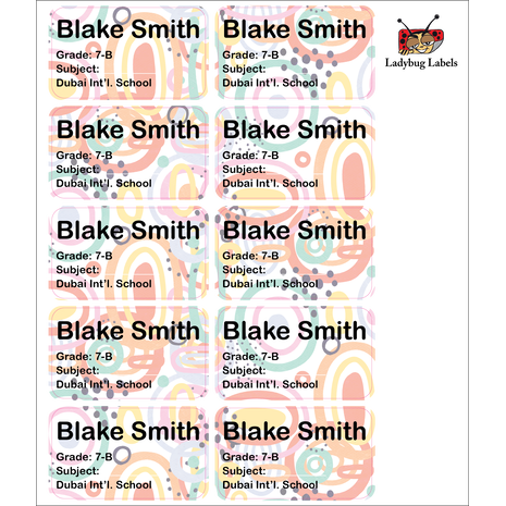 Doddle Circles-Pack of 40 Book Labels