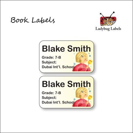 Painter Girl-Pack of 40 Book Labels