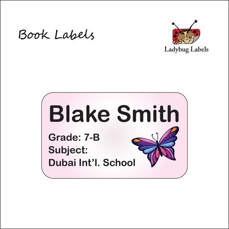 Blue Butterfly-Pack of 40 Book Labels