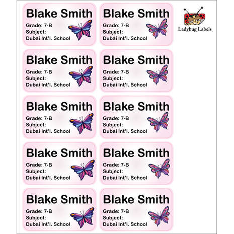 Blue Butterfly-Pack of 40 Book Labels