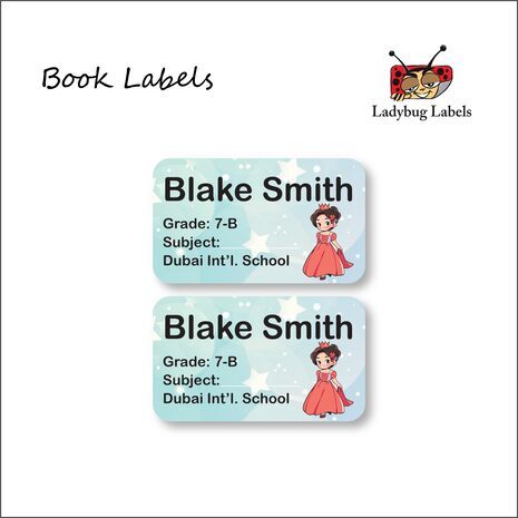 Rose Princess-Pack of 40 Book Labels