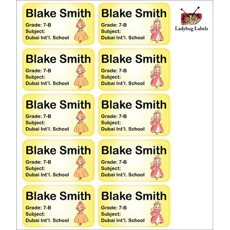 Elegant Princess-Pack of 40 Book Labels