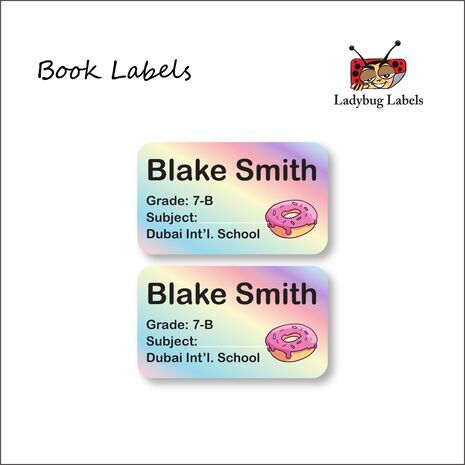 Donut-Pack of 40 Book Labels