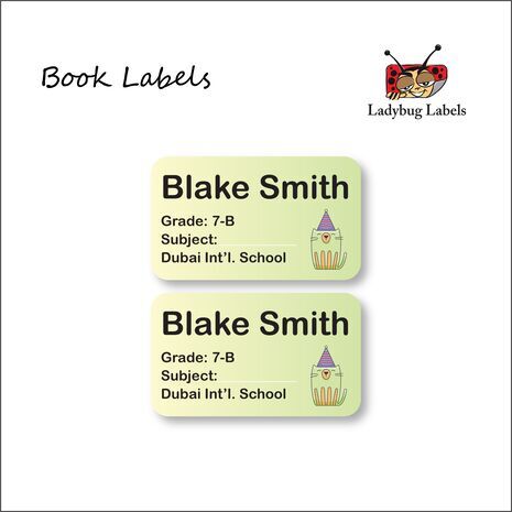 Happy Cat-Pack of 40 Book Labels