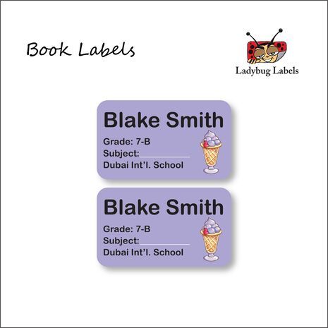 Ice Cream Swirl-Pack of 40 Book Labels