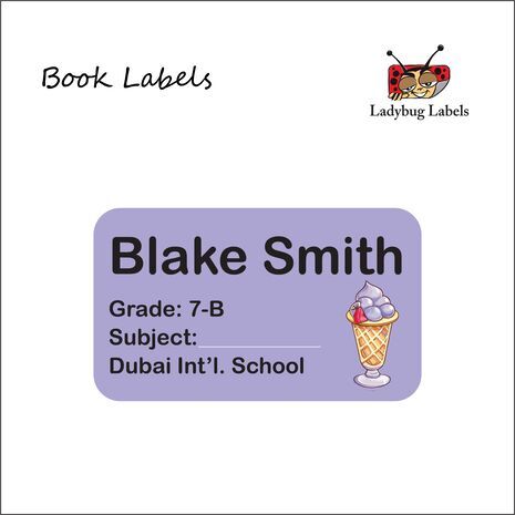 Ice Cream Swirl-Pack of 40 Book Labels