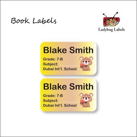 Cute Teddy Bear-Pack of 40 Book Labels