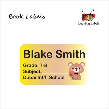 Cute Teddy Bear-Pack of 40 Book Labels
