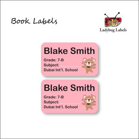 Tedy Bear-Pack of 40 Book Labels