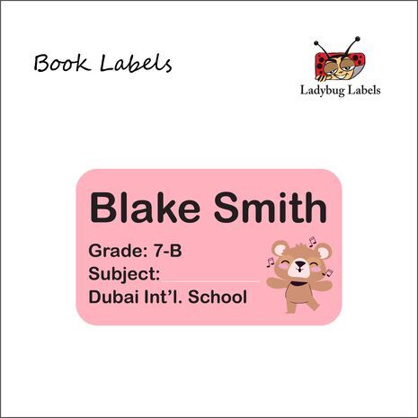 Tedy Bear-Pack of 40 Book Labels