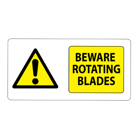 Beware Rotating Blades Labels