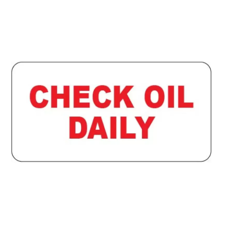 ​Check Oil Daily Labels 50x25mm