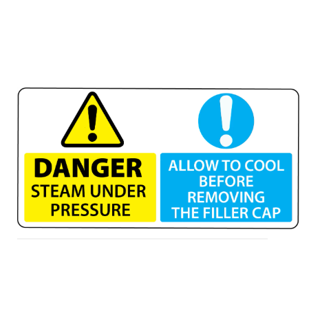 ​Danger Steam Under Pressure Label 75x35mm