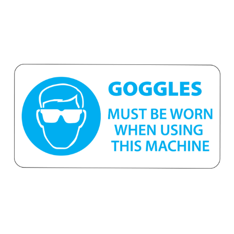 Goggles Must Be Worn Labels (50x25mm)