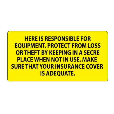 ​Hirer is Responsible Labels