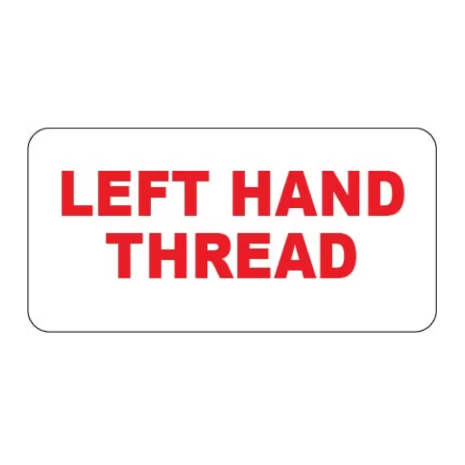 Left Hand Thread Labels (50x25mm)