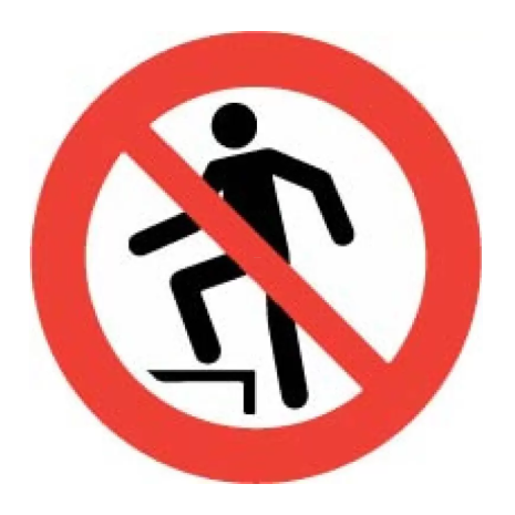 ​No Stepping on Surface Labels 100mm